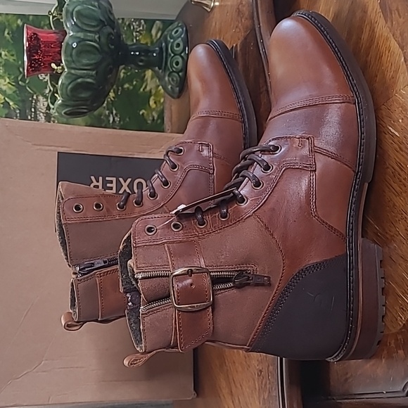 New in box! Bull Boxer 45 Mens 11.5 leather chukka lace up ankle boots cognac main image 3